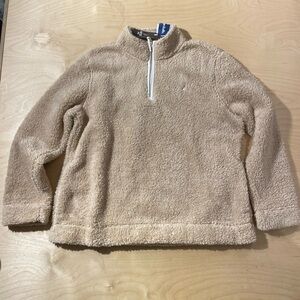 Nautica Jeans Beige Sherpa Zip-Up Sweater Large (DY)